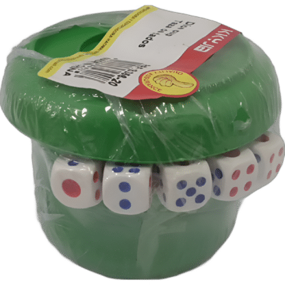 PLASTIC DICE CUP WITH 5 DICE 1PC