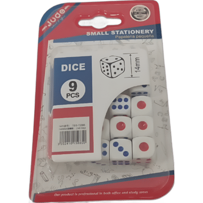 14mm Dice  White Plastic Gaming Dice Set
